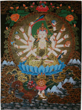 Thousand-Armed Chenrezig Thangka Painting 76*54