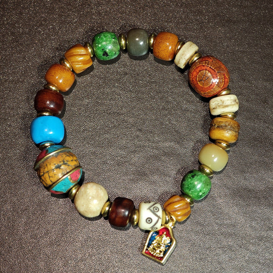 Tibetan-Style Multi-Gem Bracelet