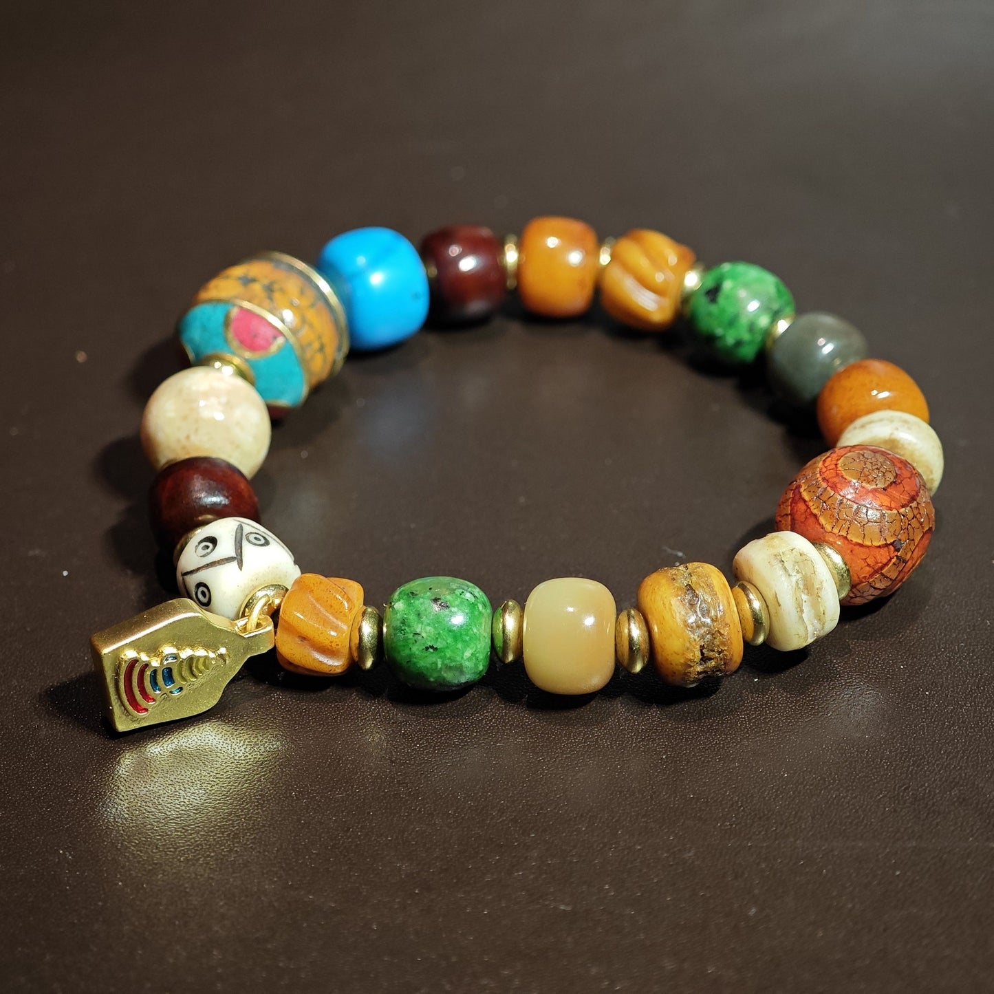 Tibetan-Style Multi-Gem Bracelet