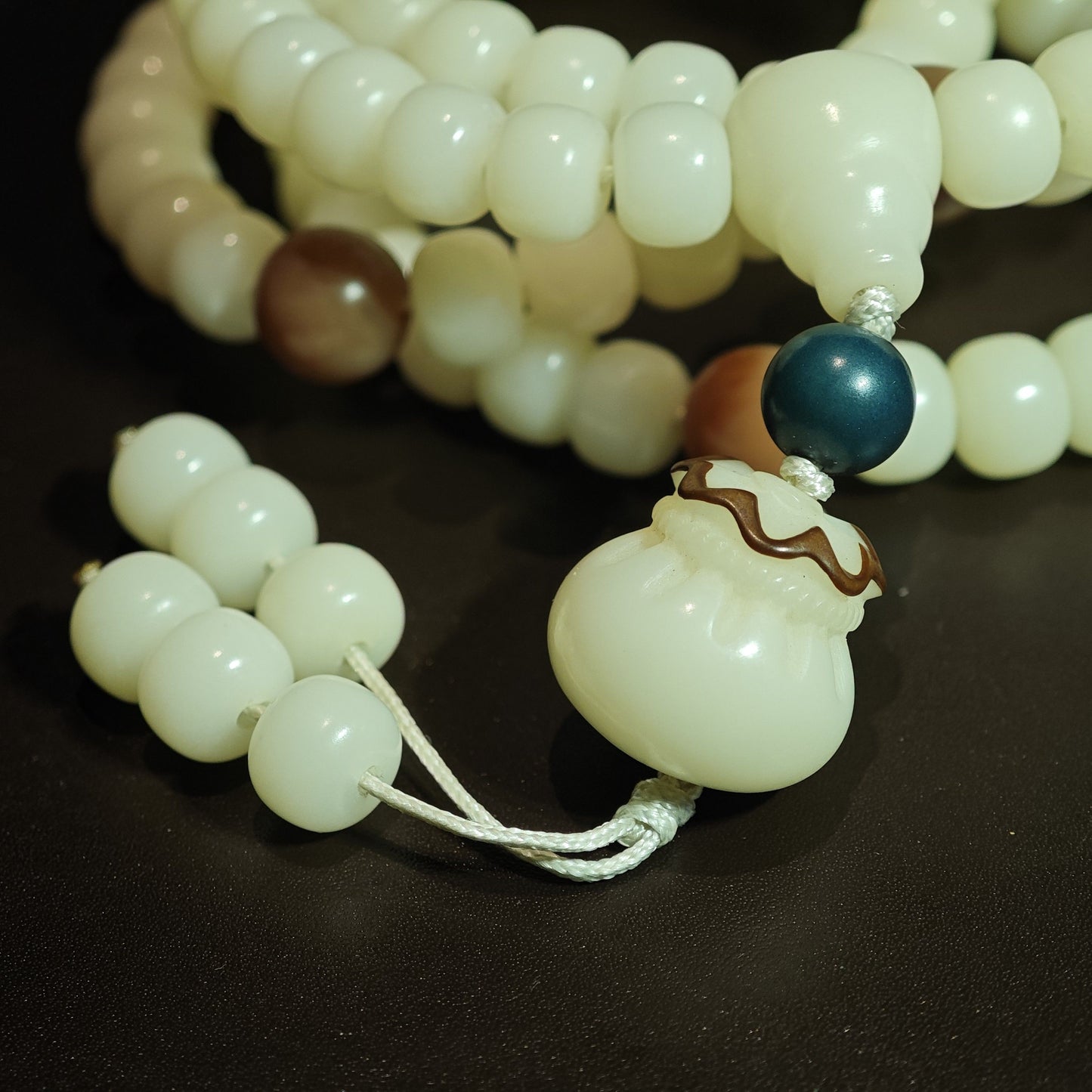 White Jade Bodhi Mala