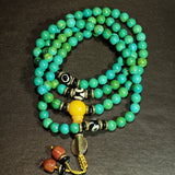 Turquoise Mala with Dzi Beads