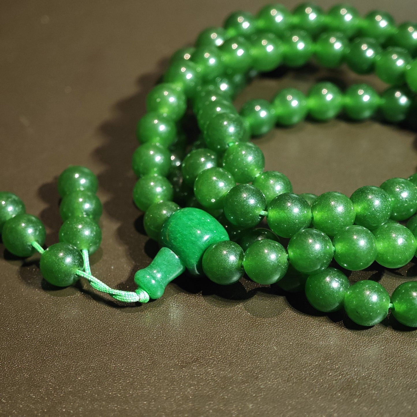 Green Chalcedony Mala