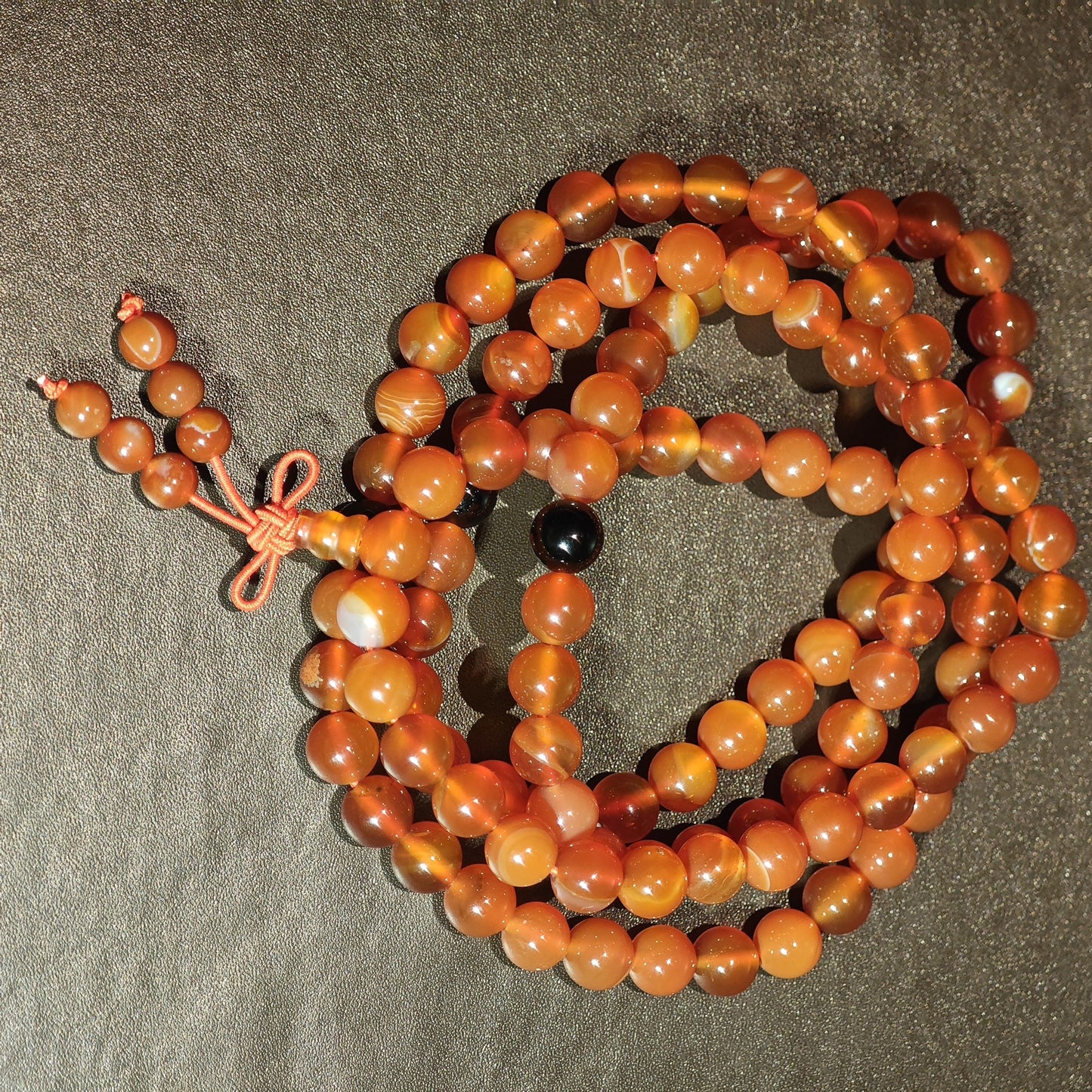 Carnelian Mala with Onyx