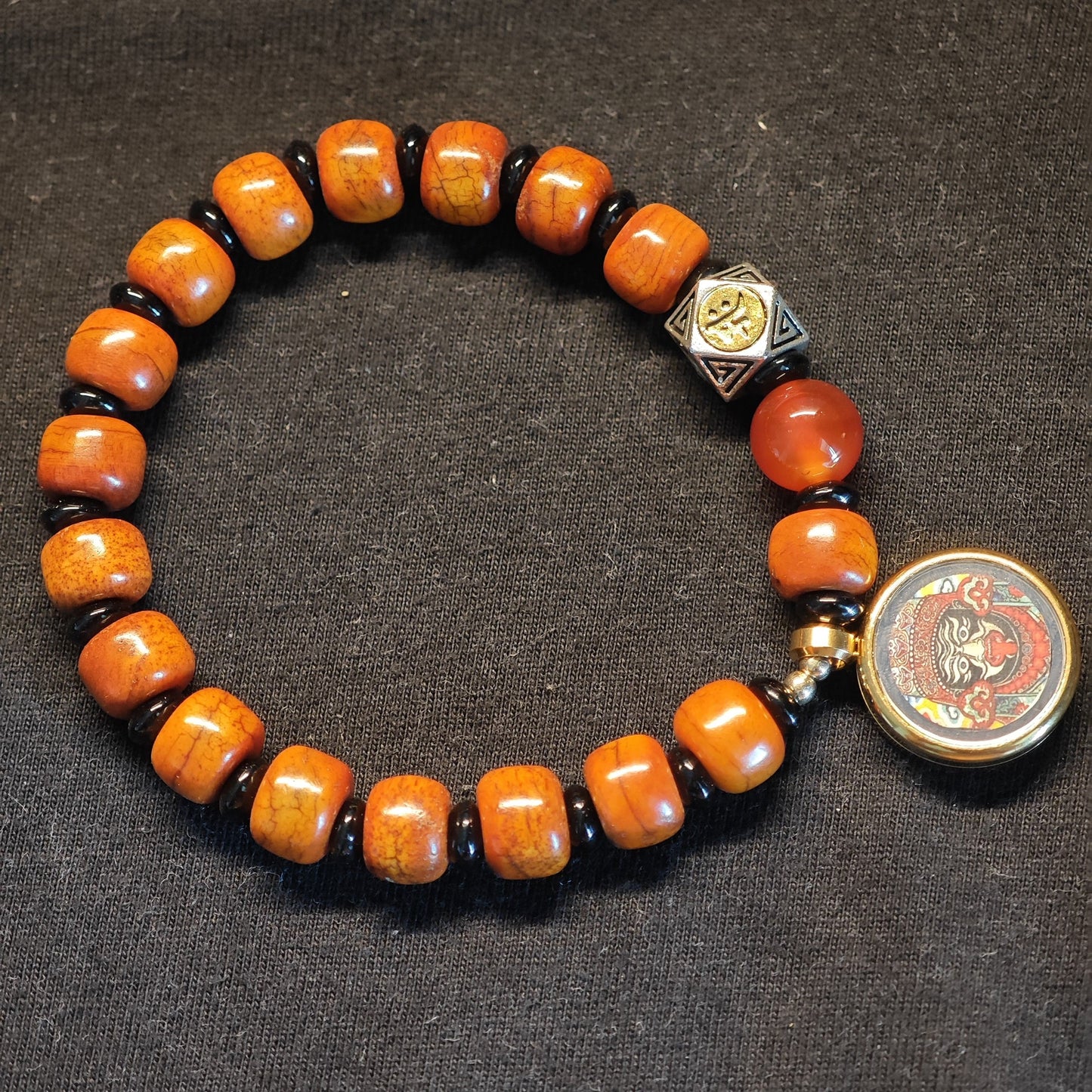 Yak Bone Bracelet with Gawu Pendant