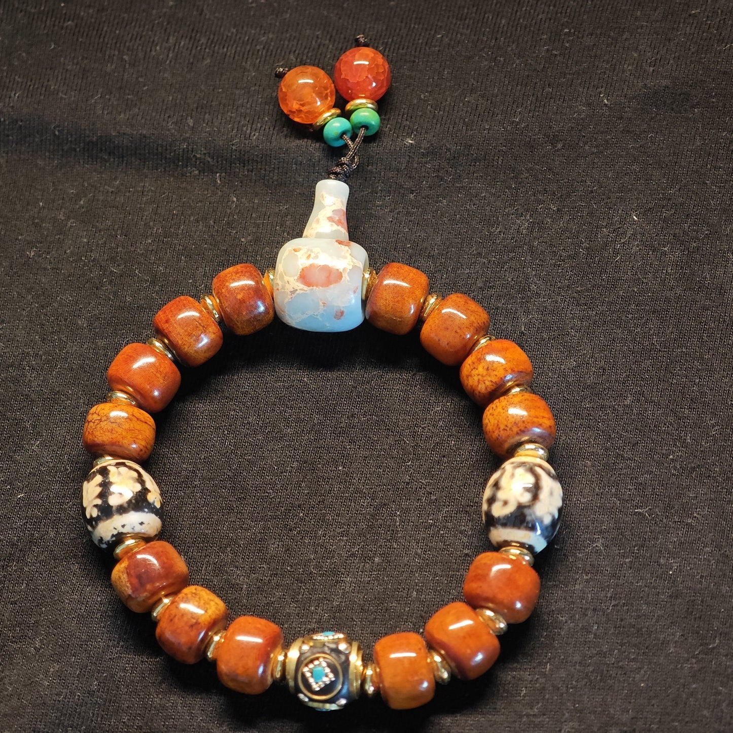 Brown Yak Bone Bead Bracelet