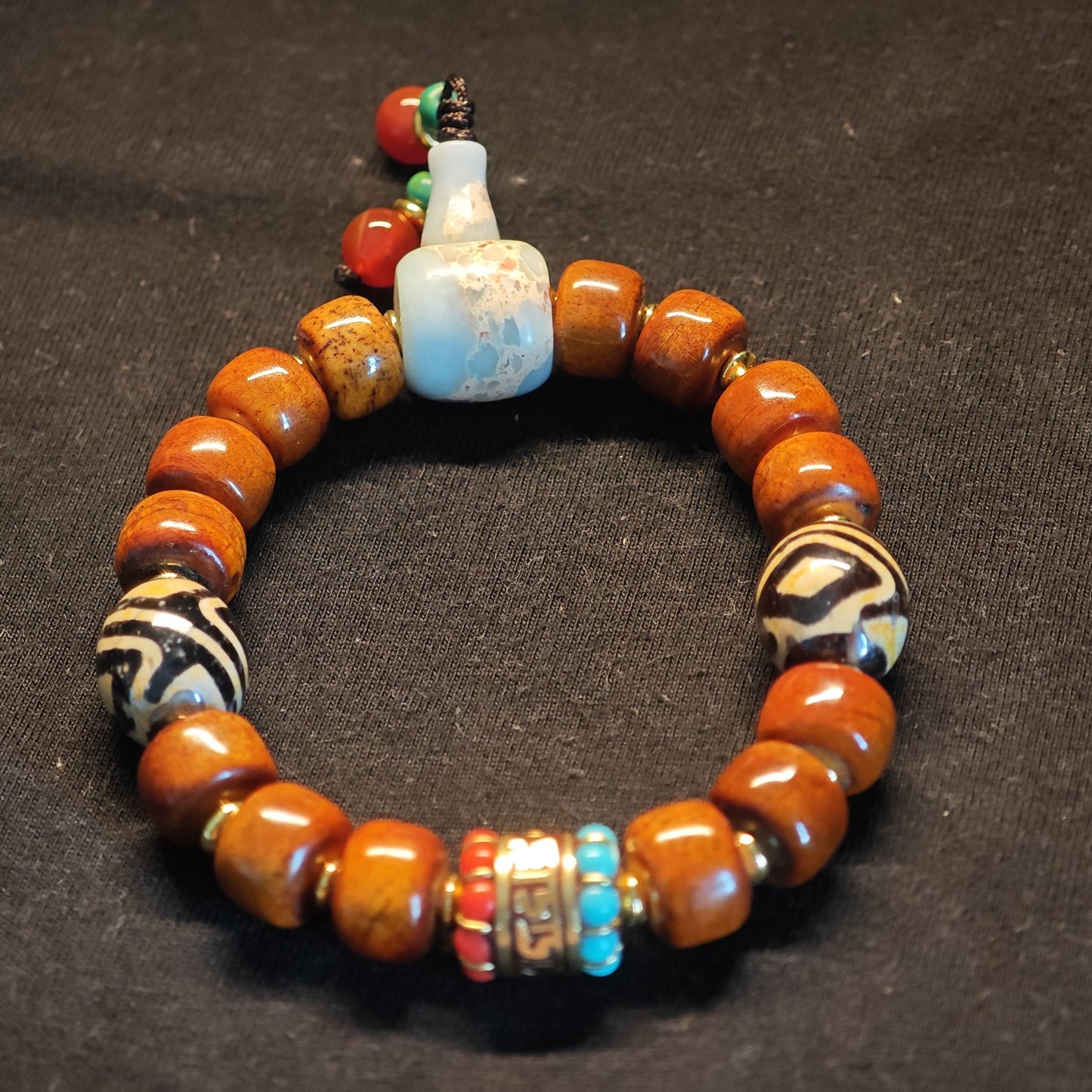 Brown Yak Bone Bead Bracelet